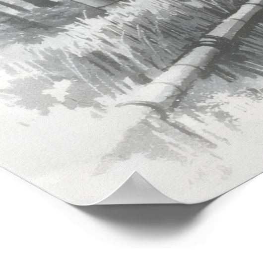 Bamboo Path in Light -Yang | Japanese Zen Wall Art ポスター (角)