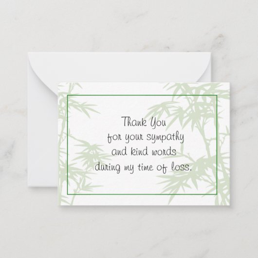 Bamboo Plants Thank You Card ノートカード (正面)
