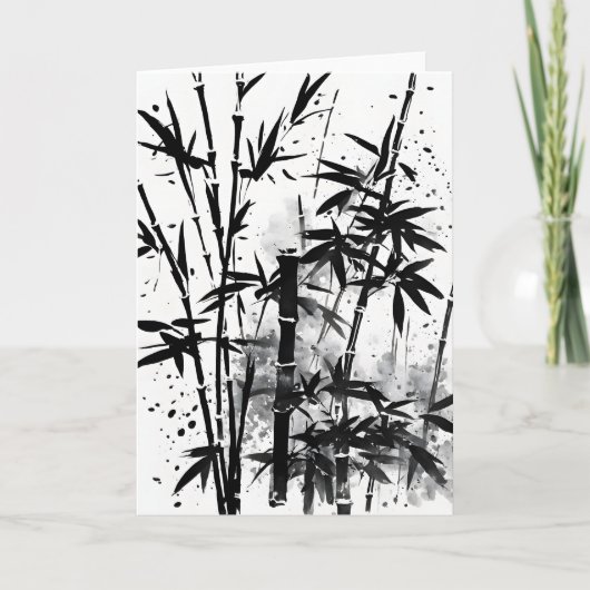 Bamboo - Watercolor flowers カード (正面)