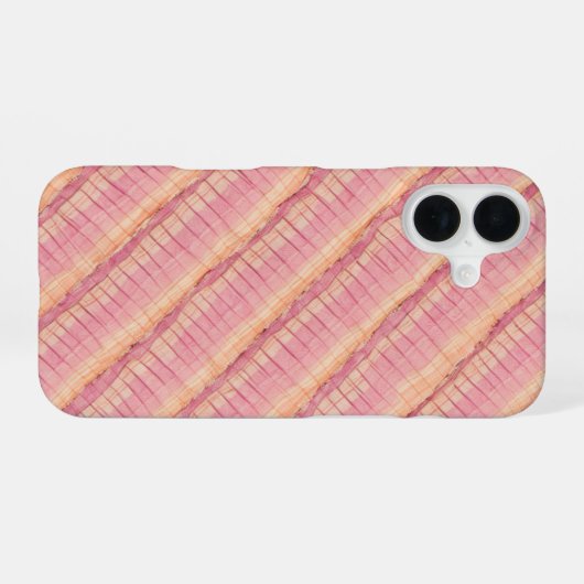 Bamboo Weave Texture Pink Phone Case iPhone 16ケース (裏面横)