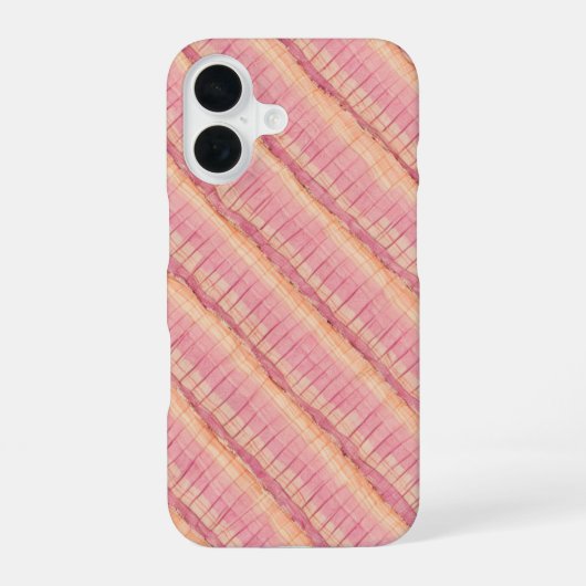 Bamboo Weave Texture Pink Phone Case iPhone 16ケース (裏面)
