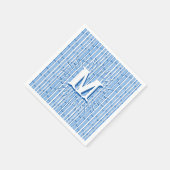 Bambooey Bamboo Stripe in Blue Personalized スタンダードカクテルナプキン (角)