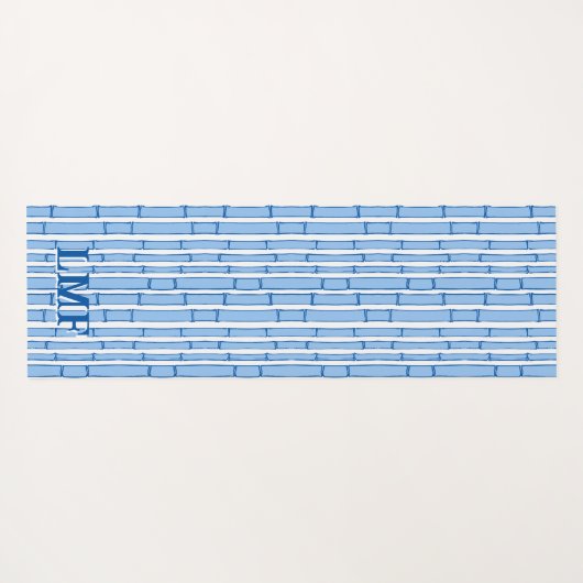 Bambooey Bamboo Stripe in Blue Personalized ヨガマット (裏面(横))