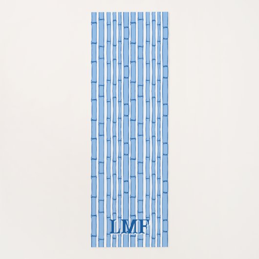 Bambooey Bamboo Stripe in Blue Personalized ヨガマット (裏面)