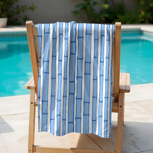 Bambooey Bamboo Stripe in Blue Porcelain ビーチタオル