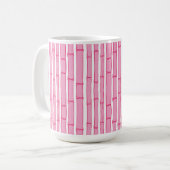 Bambooey Bamboo Stripe in Pink コーヒーマグカップ (正面左)