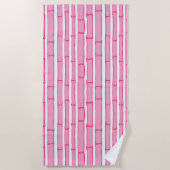 Bambooey Bamboo Stripe in Pink ビーチタオル (正面)