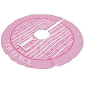 Bambooey Bamboo Stripe in Pink Personalized フェイクリネンツリースカート (アングル)