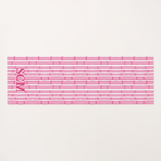 Bambooey Bamboo Stripe in Pink Personalized ヨガマット (裏面(横))