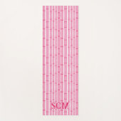 Bambooey Bamboo Stripe in Pink Personalized ヨガマット (正面)