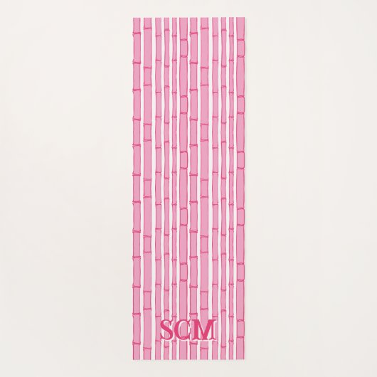 Bambooey Bamboo Stripe in Pink Personalized ヨガマット (裏面)