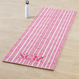 Bambooey Bamboo Stripe in Pink Personalized ヨガマット