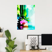 Bambou et orchidée ポスター (ホームオフィス)