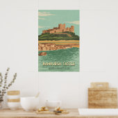 Bamburgh Castle Northumberland Travel Poster ポスター (キッチン)