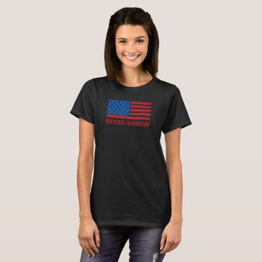 Ban Assault Weapons Now銃規制活動家Ameri Tシャツ (正面フル)