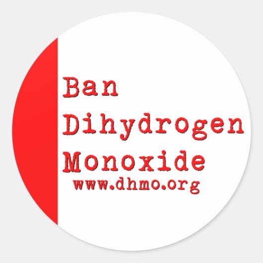 Ban Dihydrogen Oxideステッカー ラウンドシール (正面)
