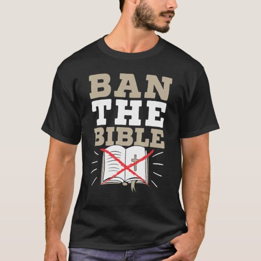 Ban The Bible Anti Religion Agnostic Blackcraft At Tシャツ (正面)