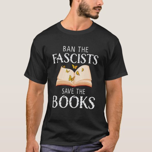 Ban The Fascists Save The Books Book Worm Nerd 1 Tシャツ (正面)