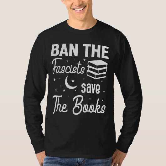 Ban The Fascists Save The Books  Book  Worm Nerd 9 Tシャツ (正面)