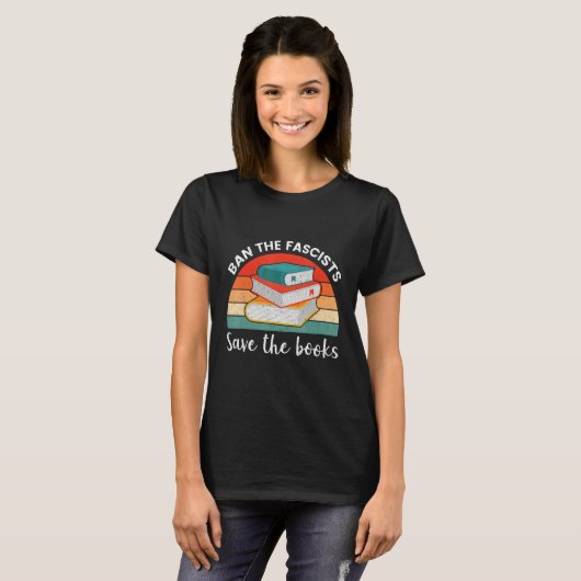 Ban The Fascists Save The Books  Book  Worm Nerd Tシャツ (正面フル)