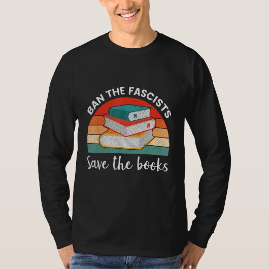 Ban The Fascists Save The Books  Book  Worm Nerd Tシャツ (正面)