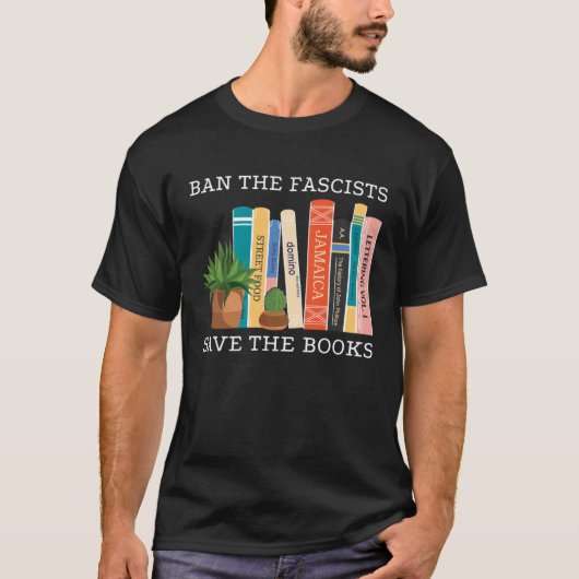 Ban The Fascists Save The Books  Book  Worm Nerd Tシャツ (正面)