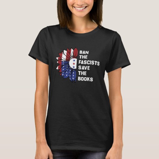 Ban the fascists save the books tシャツ (正面)