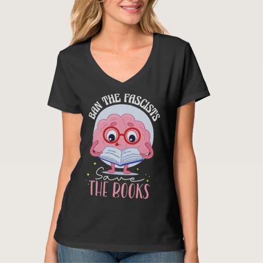 Ban The Fascists Save The Books Tシャツ (正面)