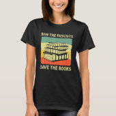 Ban The Fascists Save The Books Worm Nerd Funny Bo Tシャツ (正面)