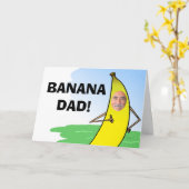 Banana おもしろい Fants Day Card, Insertパパ写真 カード (黄色い花)
