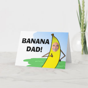 Banana おもしろい Fants Day Card, Insertパパ写真 カード