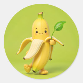 “Banana Baby says hi! 🍌💙 Add sweetness and smile ラウンドシール