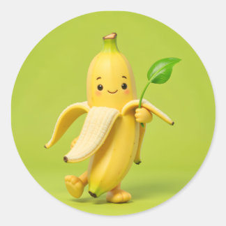 “Banana Baby says hi! 🍌💙 Add sweetness and smile ラウンドシール