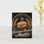 Banana Bread Master Baker Chef Humor Fall Baking L カード (黄色い花)