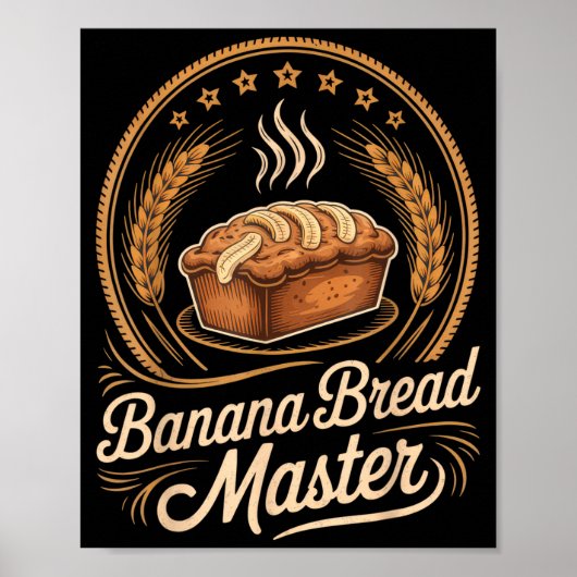 Banana Bread Master Baker Chef Humor Fall Baking L ポスター (正面)