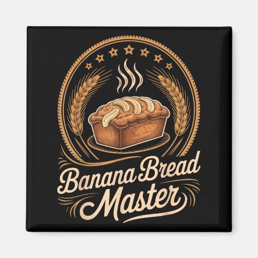 Banana Bread Master Baker Chef Humor Fall Baking L マグネット (正面)
