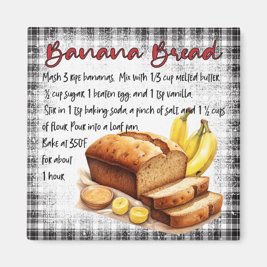 Banana Bread Recipe マグネット (正面)