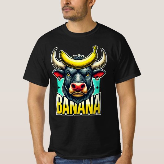 Banana Bull - absurdes Tierdesign für Witzbolde Tシャツ (正面)