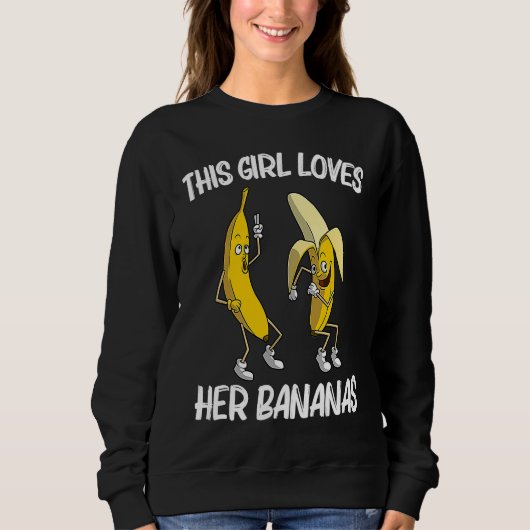 Banana  For Girls Women Tropical Banana Fruit スウェットシャツ (正面)