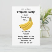 Banana Fruit Boost My Mood Funny Tropical Party 招待状 (スタンド正面)