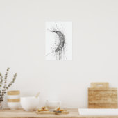 Banana Fruit Grey ポスター (キッチン)