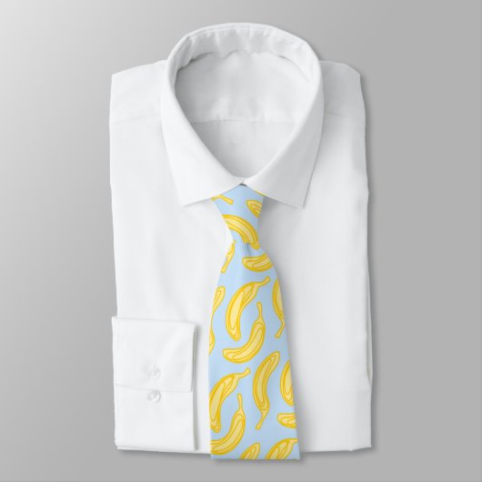 Banana Fruit Yellow Blue Pattern Funny Neck Tie ネクタイ (タイ)