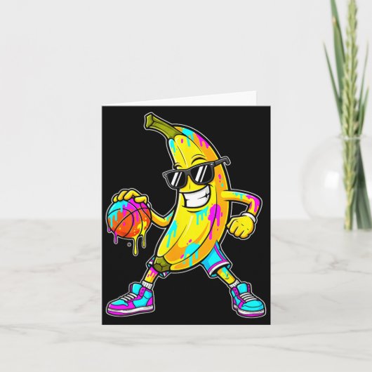 Banana Funny Basketball Drip Kids Youth Boys Girls カード (正面)