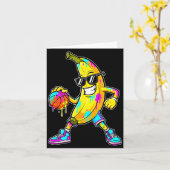 Banana Funny Basketball Drip Kids Youth Boys Girls カード (黄色い花)