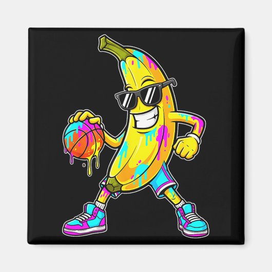 Banana Funny Basketball Drip Kids Youth Boys Girls マグネット (正面)