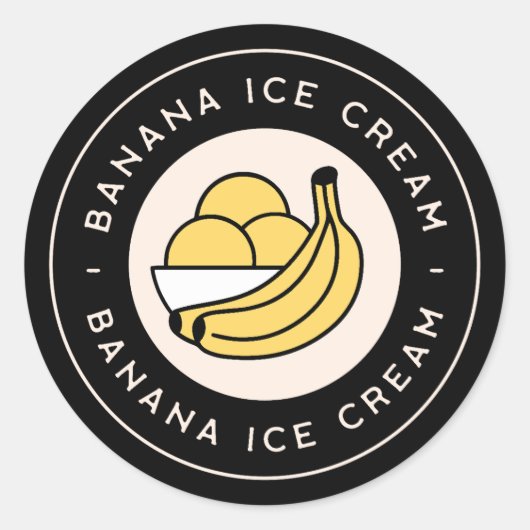 Banana ice cream flavor ラウンドシール (正面)