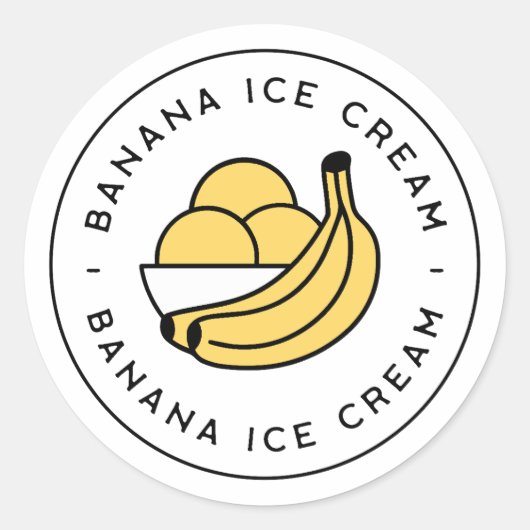 Banana ice cream flavor ラウンドシール (正面)