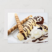 BANANA ICE CREAM WAFFLE DESSERT POSTCROSSING ポストカード (正面/裏面)