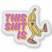 Banana Kiss-Cut Stickers: Funny Laptop Decals シール (正面)