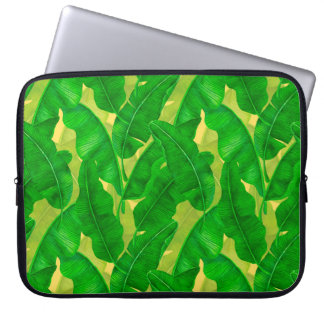 Banana leaves watercolor pattern ラップトップスリーブ